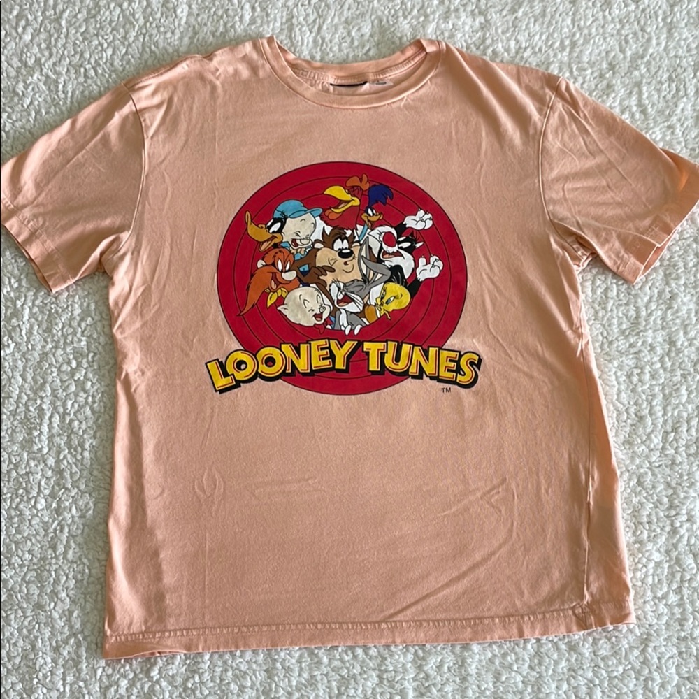 H&M Warner Bros. Looney Tunes Short Sleeve Tee Orange size small